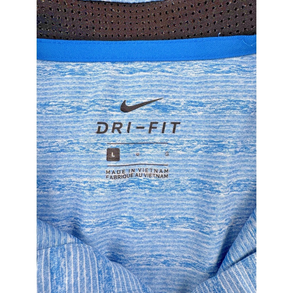 Nike Mens Polo Short Sleeve Golf Blue Stripes Size L Large - Picture 3 of 7